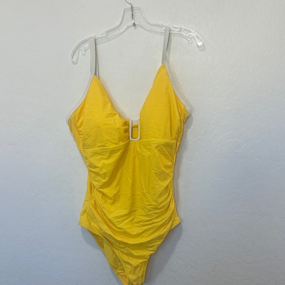 Bright summer Vibrant Yellow one piece swimsuit Swimwear plus‎ size 20 bathing